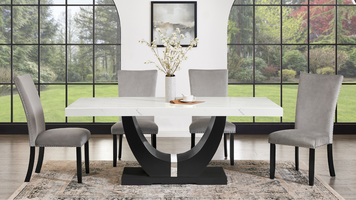 Larry Grey Dining Room Set by New Era Innovations at Eve Furniture
