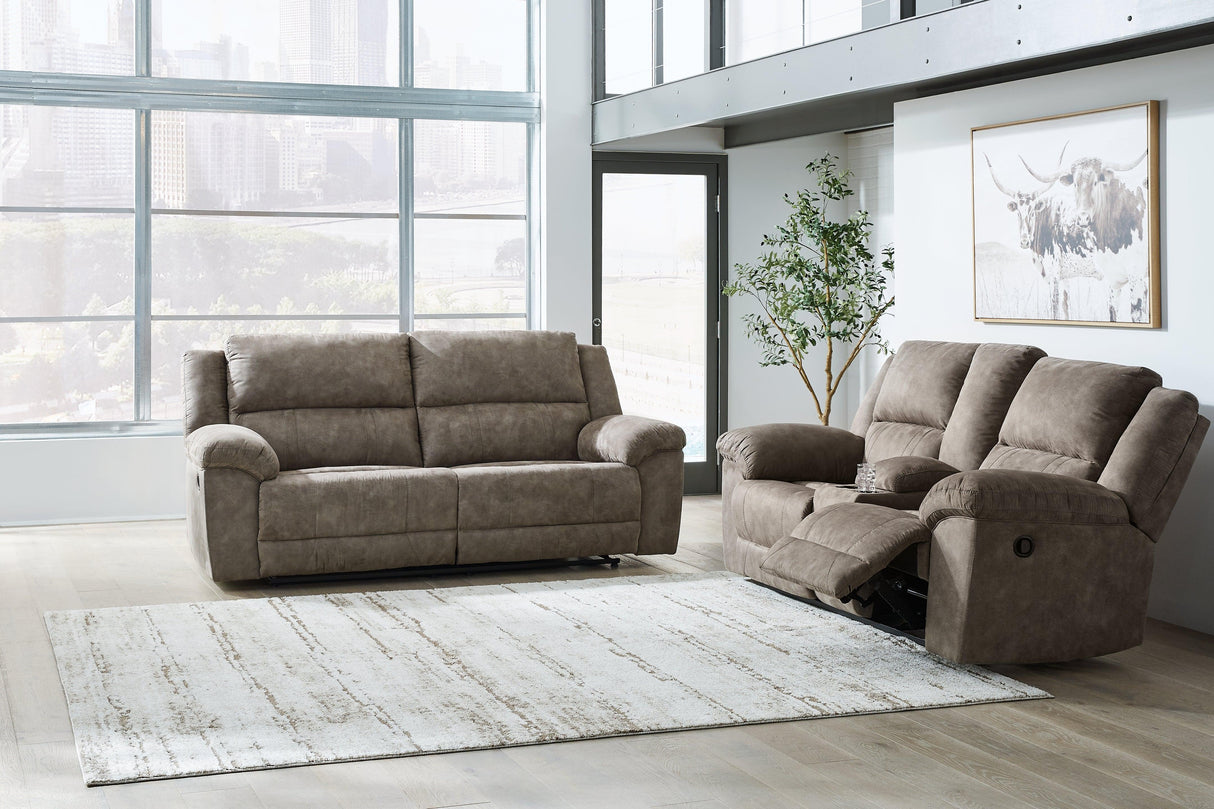 Larseview Fossil Manual Reclining Sofa & Loveseat by Ashley at Eve Furniture