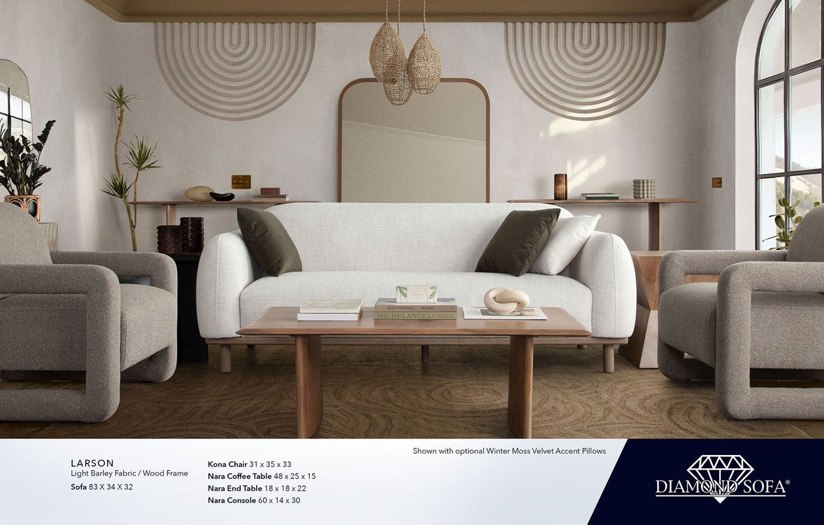 Larson Light Barley Fabric Sofa by Diamond Sofa at Eve Furniture