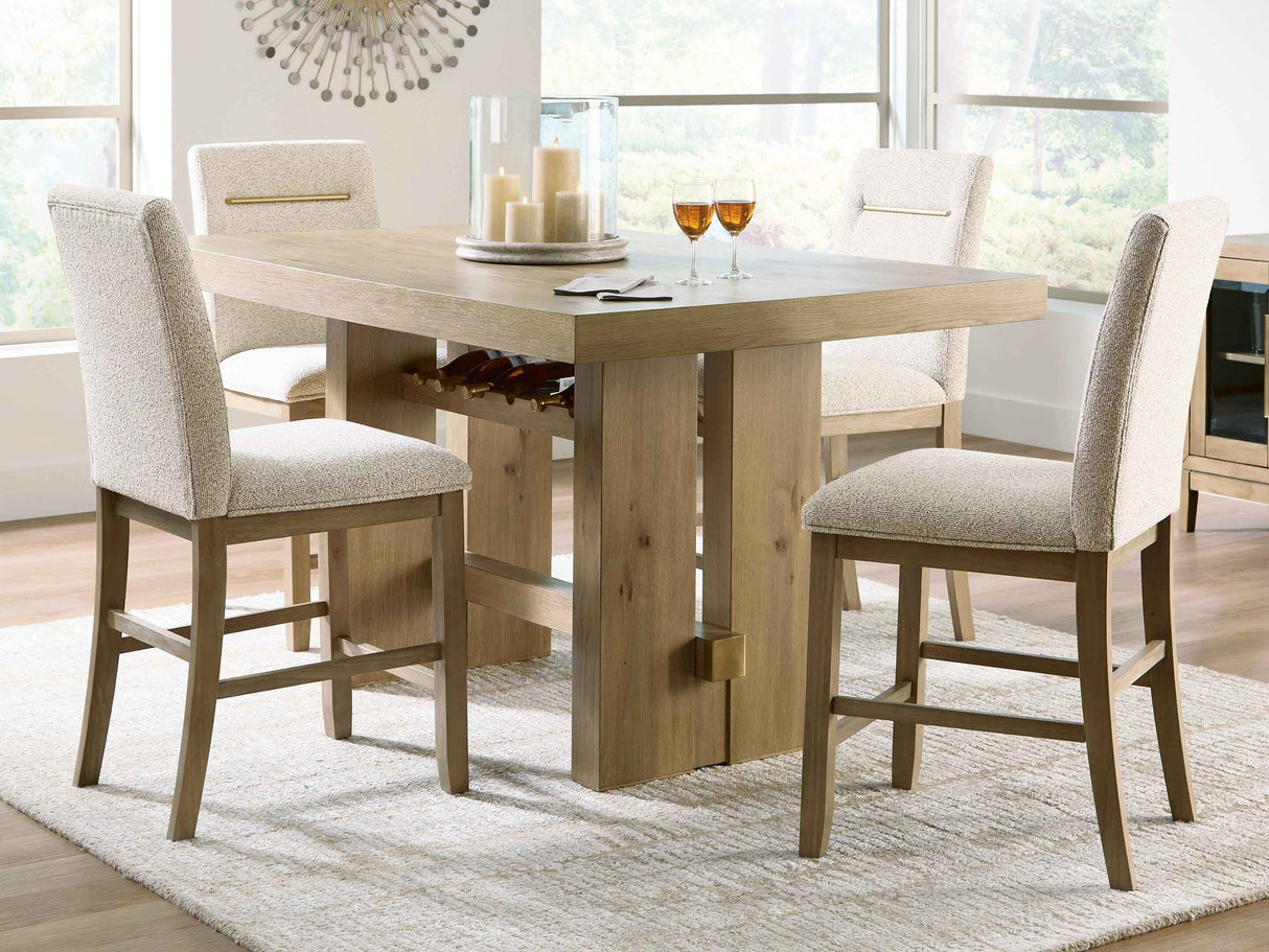 Lasinger Light Brown Counter Height Set