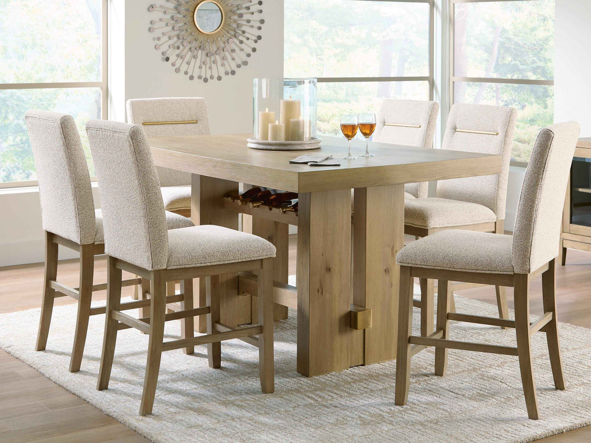 Lasinger Light Brown Counter Height Set