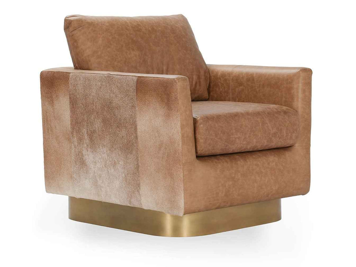 Lathe Chestnut Brown/Blonde Accent Chair by Classic Home at Eve Furniture