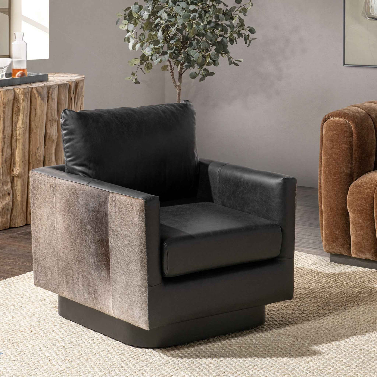 Lathe Onyx Black Accent Chair by Classic Home at Eve Furniture