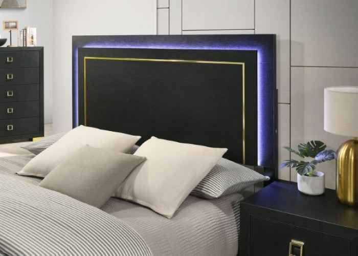 Latimer Black 4-Piece Queen Bedroom Set by Furniture of America at Eve Furniture