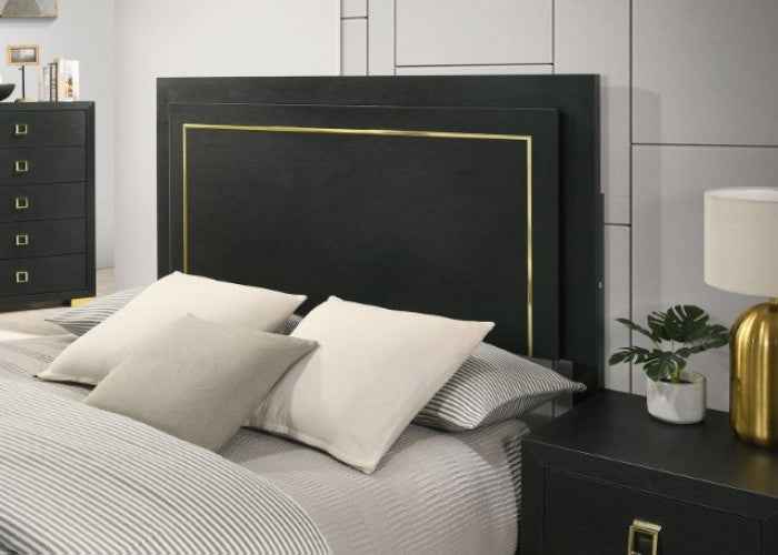 Latimer Black 4-Piece Queen Bedroom Set by Furniture of America at Eve Furniture