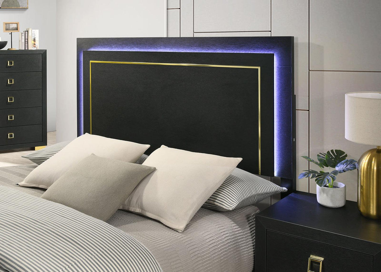 Latimer Black LED Queen Panel Bed by Furniture of America at Eve Furniture