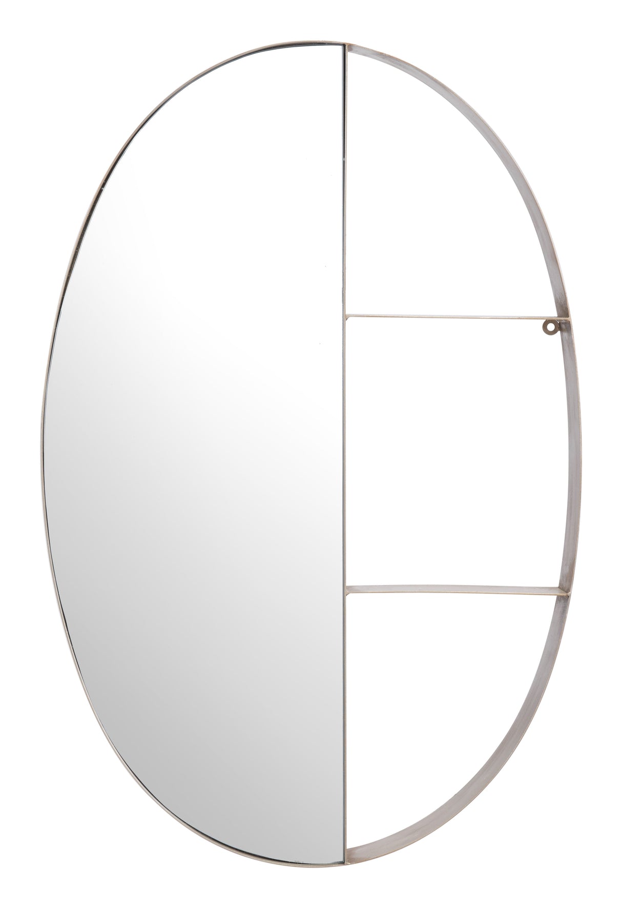 Latitude Antique Bronze Oval Shelf Mirror by Zuomod at Eve Furniture