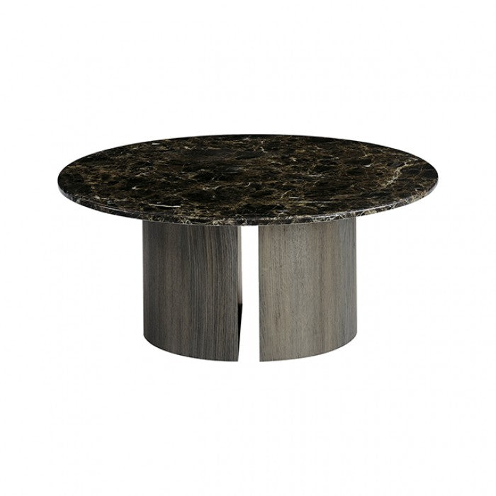 Latona Dark Gray Round Coffee Table by Furniture of America at Eve Furniture