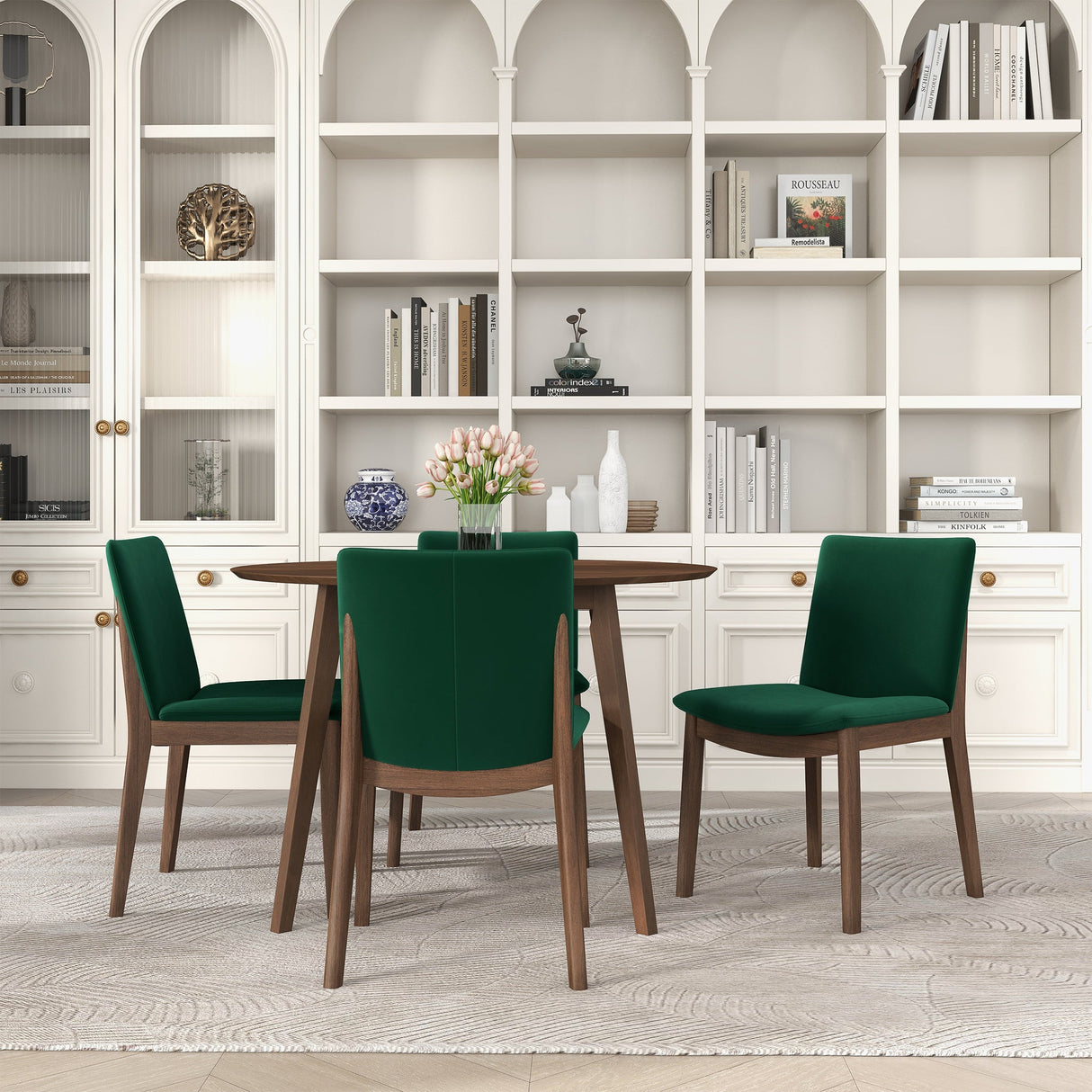 Laura Green Velvet Solid Wood Dining Chair (Set Of 2) by Ashcroft Imports at Eve Furniture