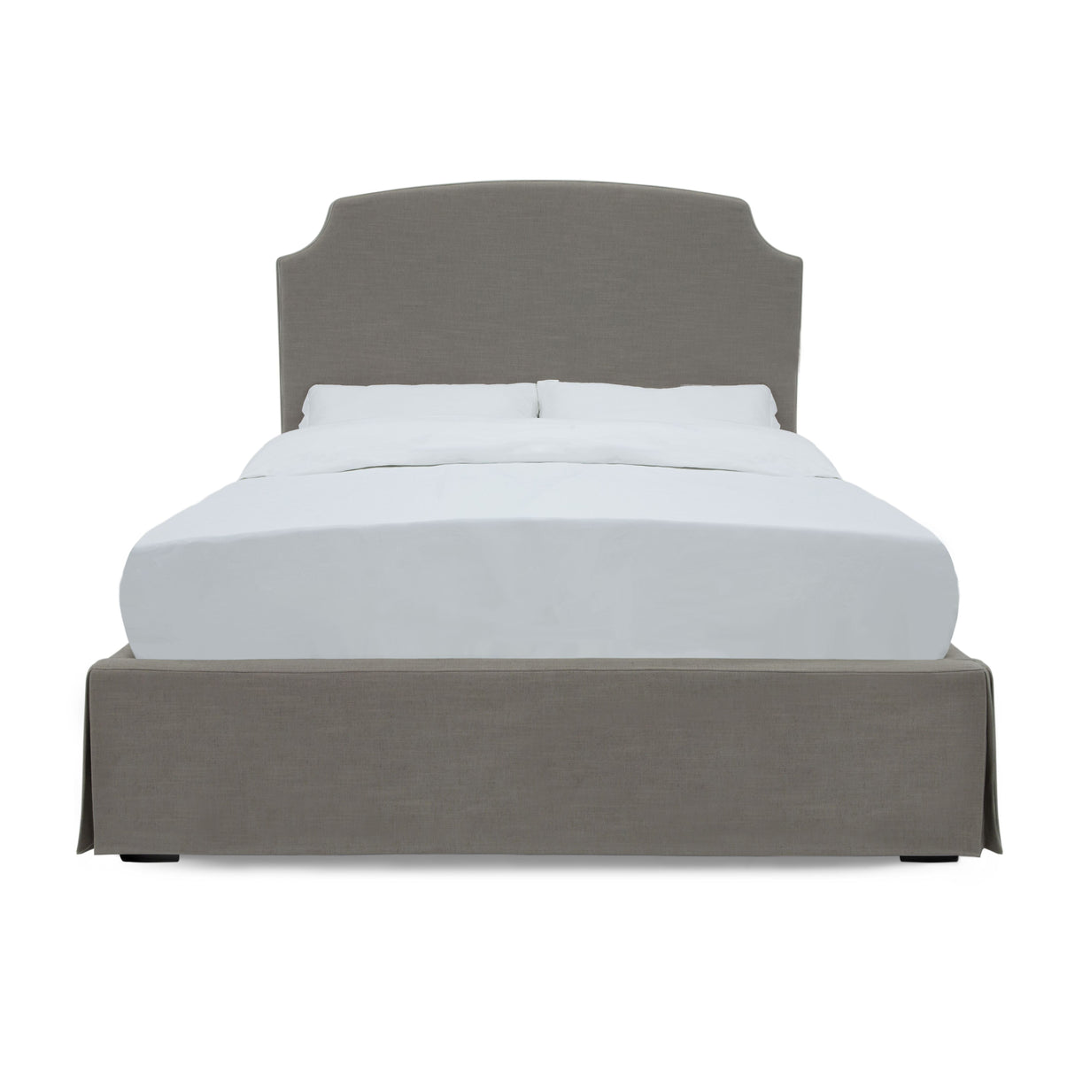 Laurel California King Upholstered Skirted Storage Panel Bed in Wheat by Modus Furniture at Eve Furniture