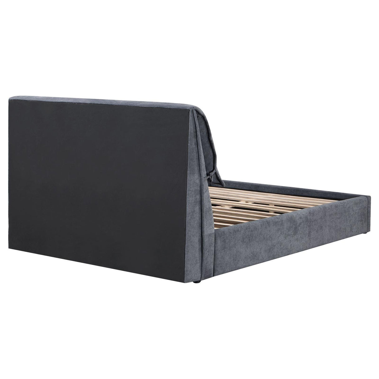 Laurel Charcoal Gray Upholstered Eastern King Platform Bed with Pillow Headboard by Coaster at Eve Furniture