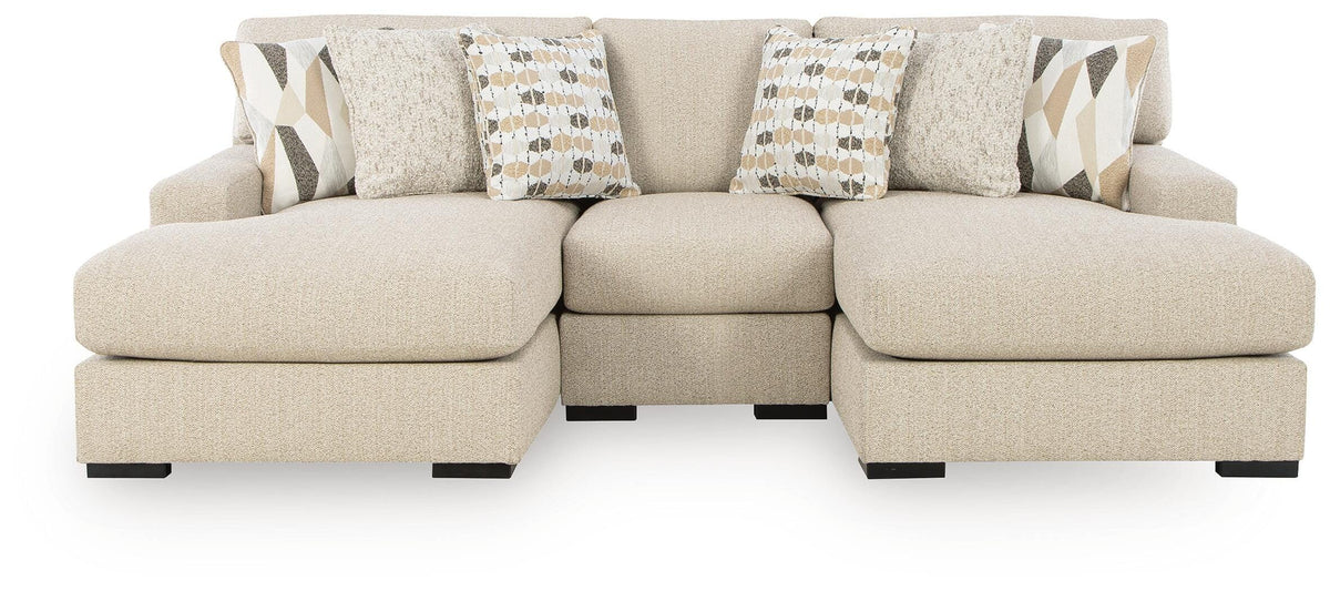 Laurelgrove Pebble 3-Piece Double Chaise Sectional by Ashley at Eve Furniture