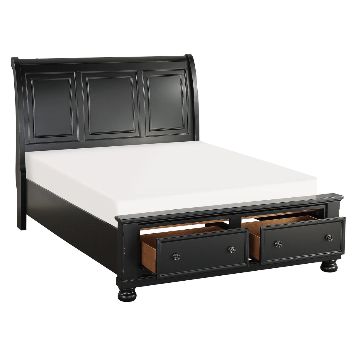 Laurelin Black Sleigh Storage Platform Bedroom Set by Homelegance at Eve Furniture