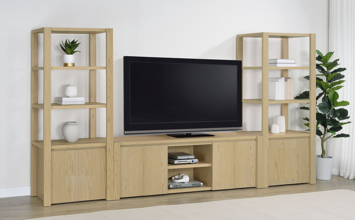 Laurelton Light Oak 78-inch 4-door TV Stand Media Console by Coaster at Eve Furniture
