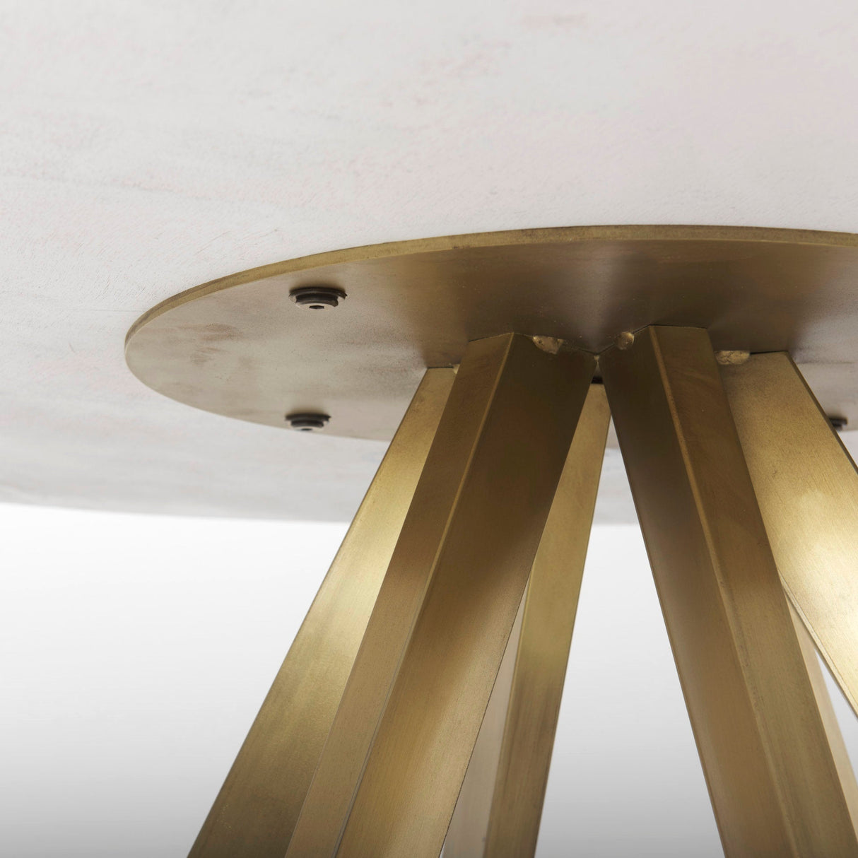Laurent Marble Top Gold Metal Base Dining Table by Mercana at Eve Furniture