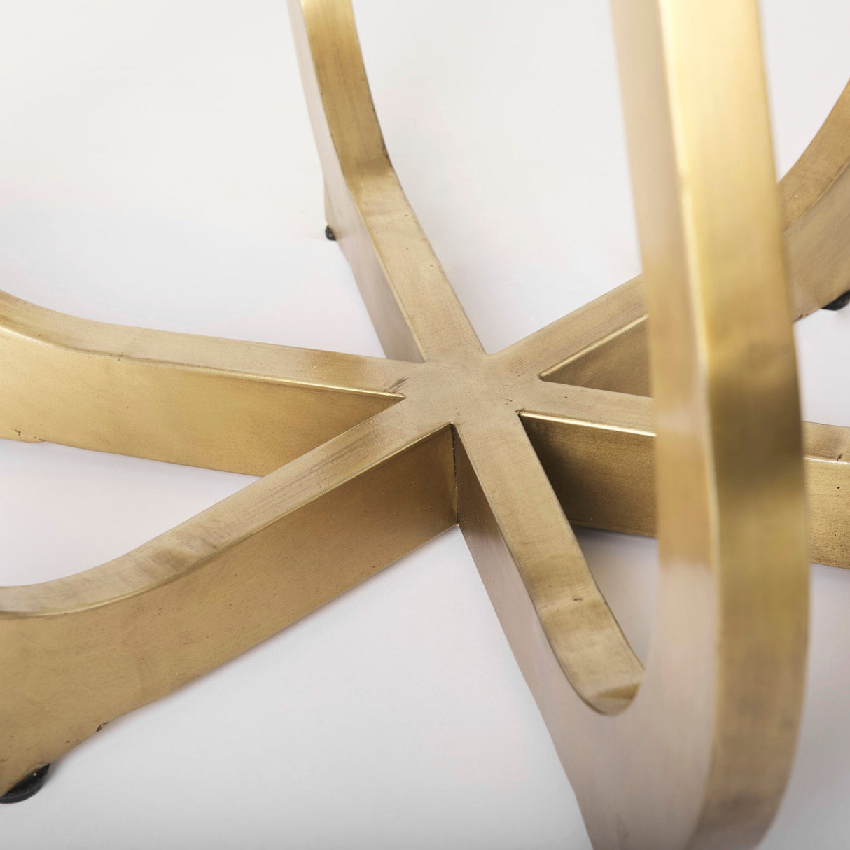 Laurent Marble Top Gold Metal Base Dining Table by Mercana at Eve Furniture