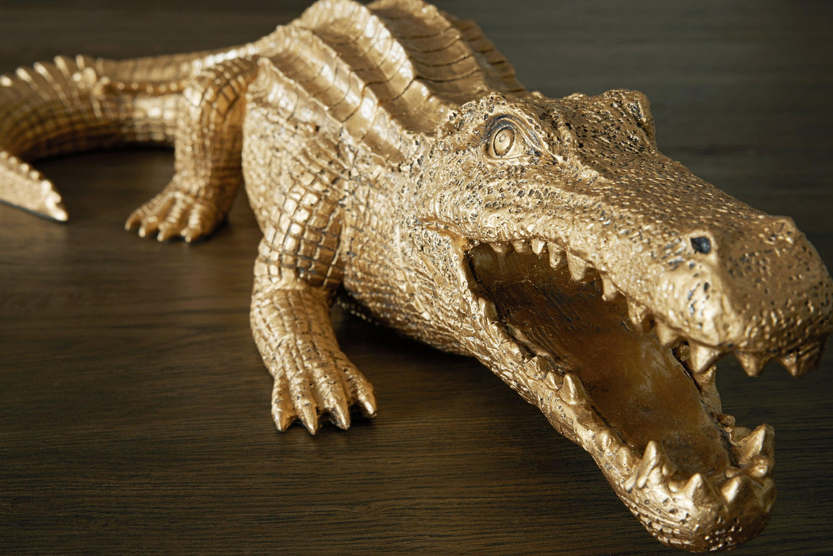 Lauretman Antique Gold Finish Sculpture by Ashley at Eve Furniture