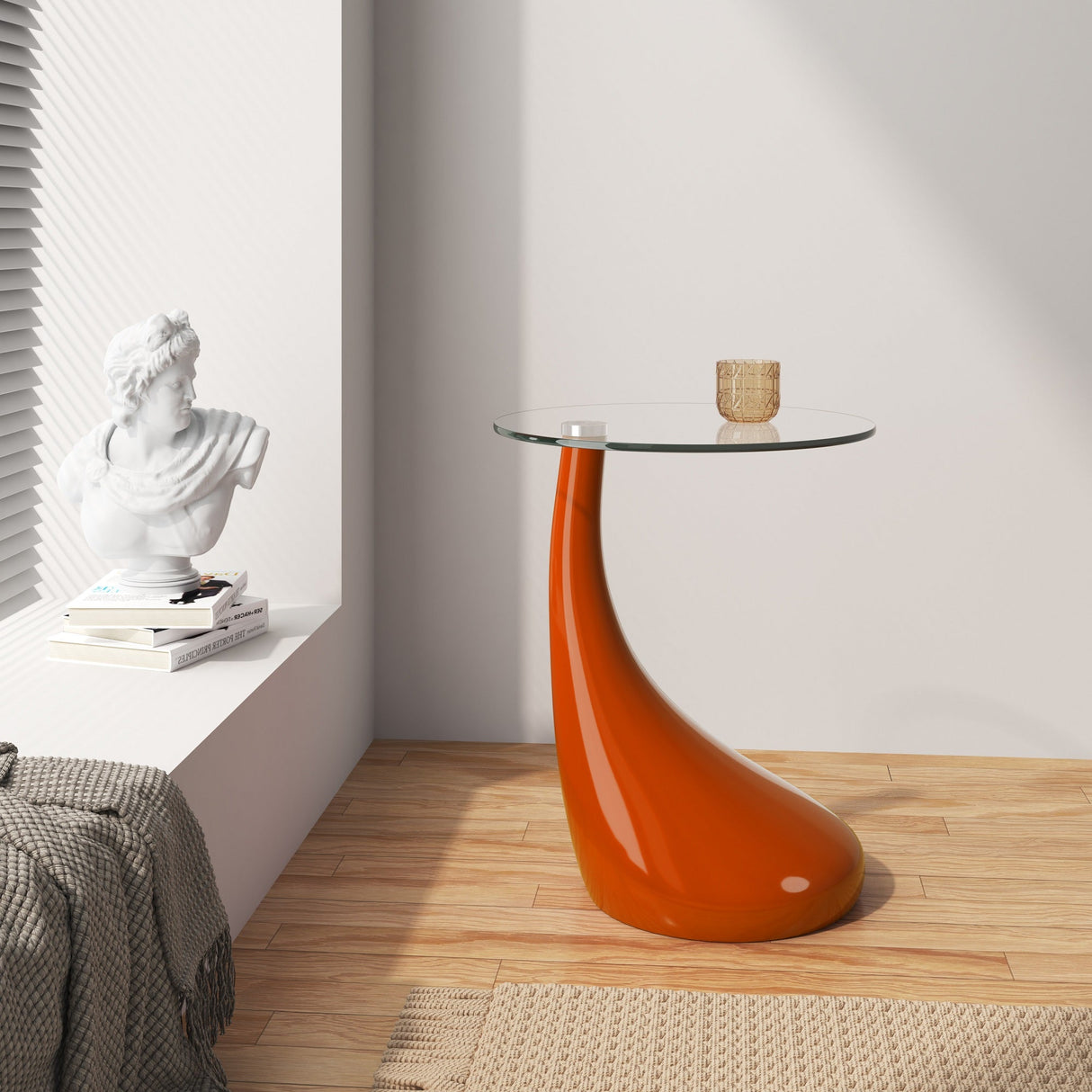 Lava Accent Table in Orange by Manhattan Comfort at Eve Furniture