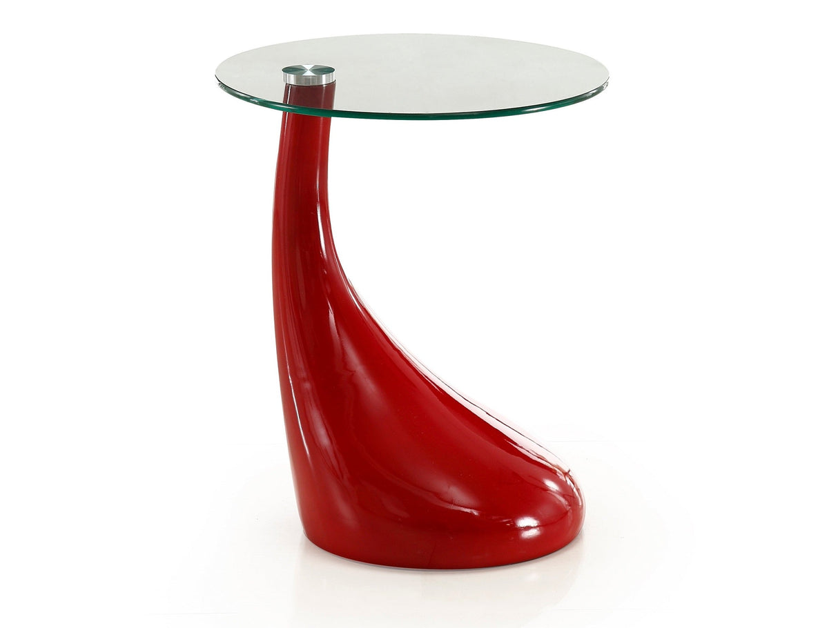 Lava Accent Table in Red by Manhattan Comfort at Eve Furniture