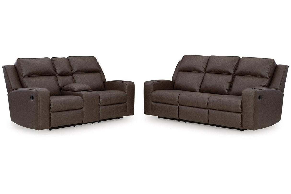 Lavenhorne Granite Manual Reclining Sofa & Loveseat by Ashley at Eve Furniture