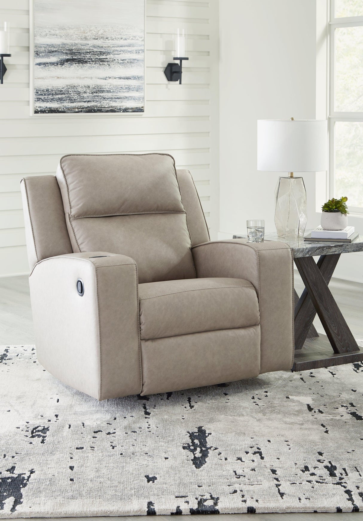 Lavenhorne Pebble Manual Recliner by Ashley at Eve Furniture