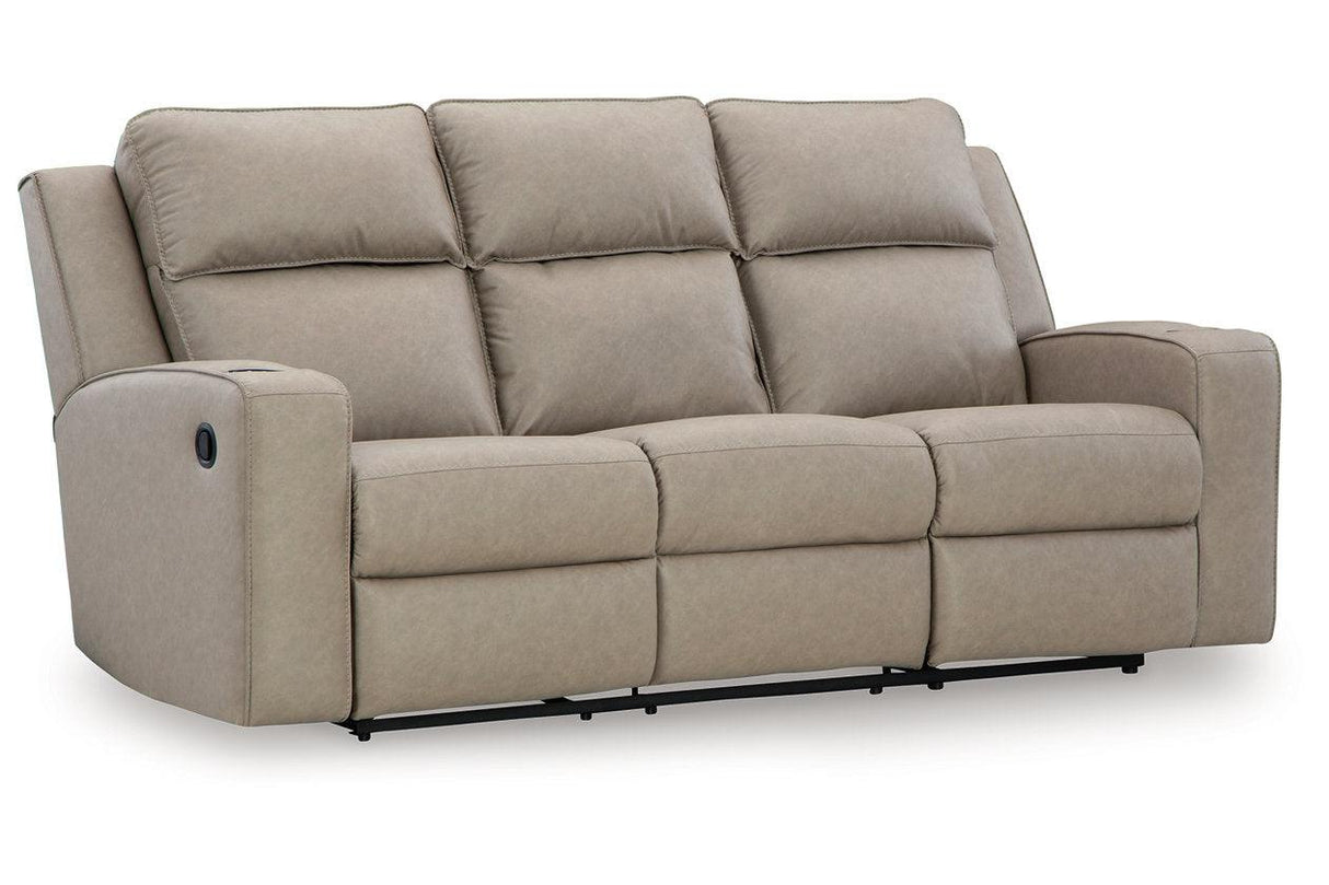 Lavenhorne Pebble Manual Reclining Sofa and Loveseat by Ashley at Eve Furniture