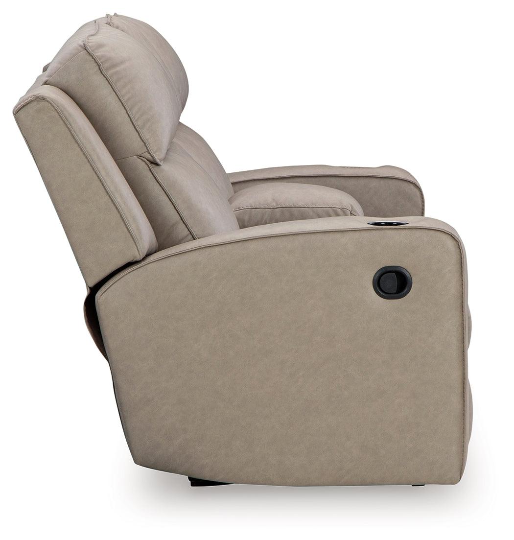 Lavenhorne Pebble Manual Reclining Loveseat with Console by Ashley at Eve Furniture