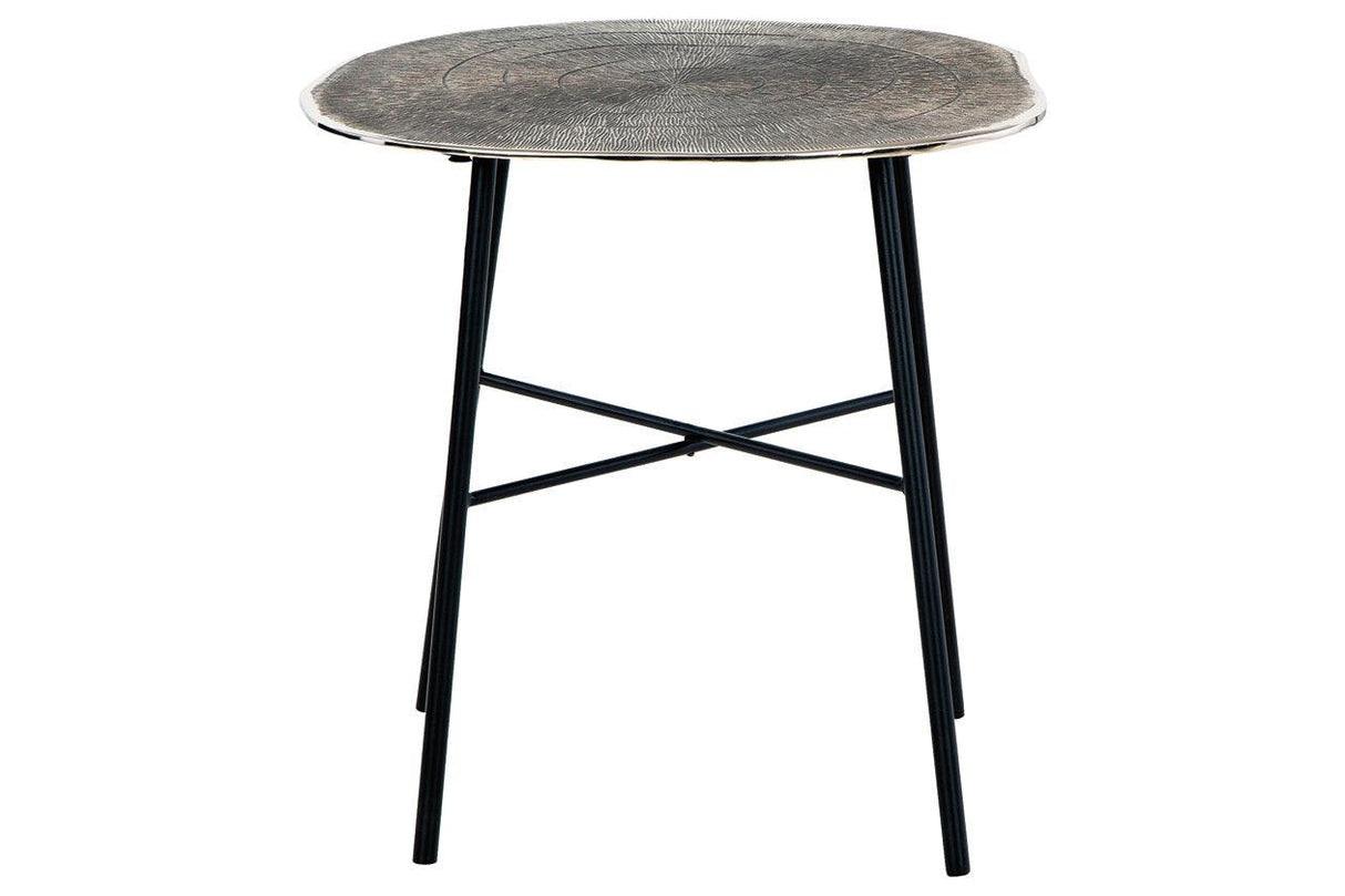 Laverford Chrome/Black End Table by Ashley at Eve Furniture