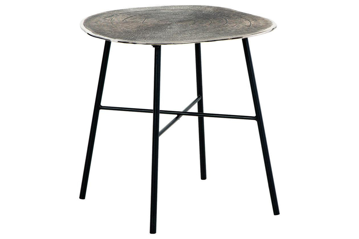 Laverford Chrome/Black End Table by Ashley at Eve Furniture