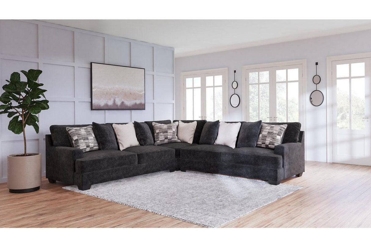 Lavernett Charcoal 3-Piece Sectional by Ashley at Eve Furniture