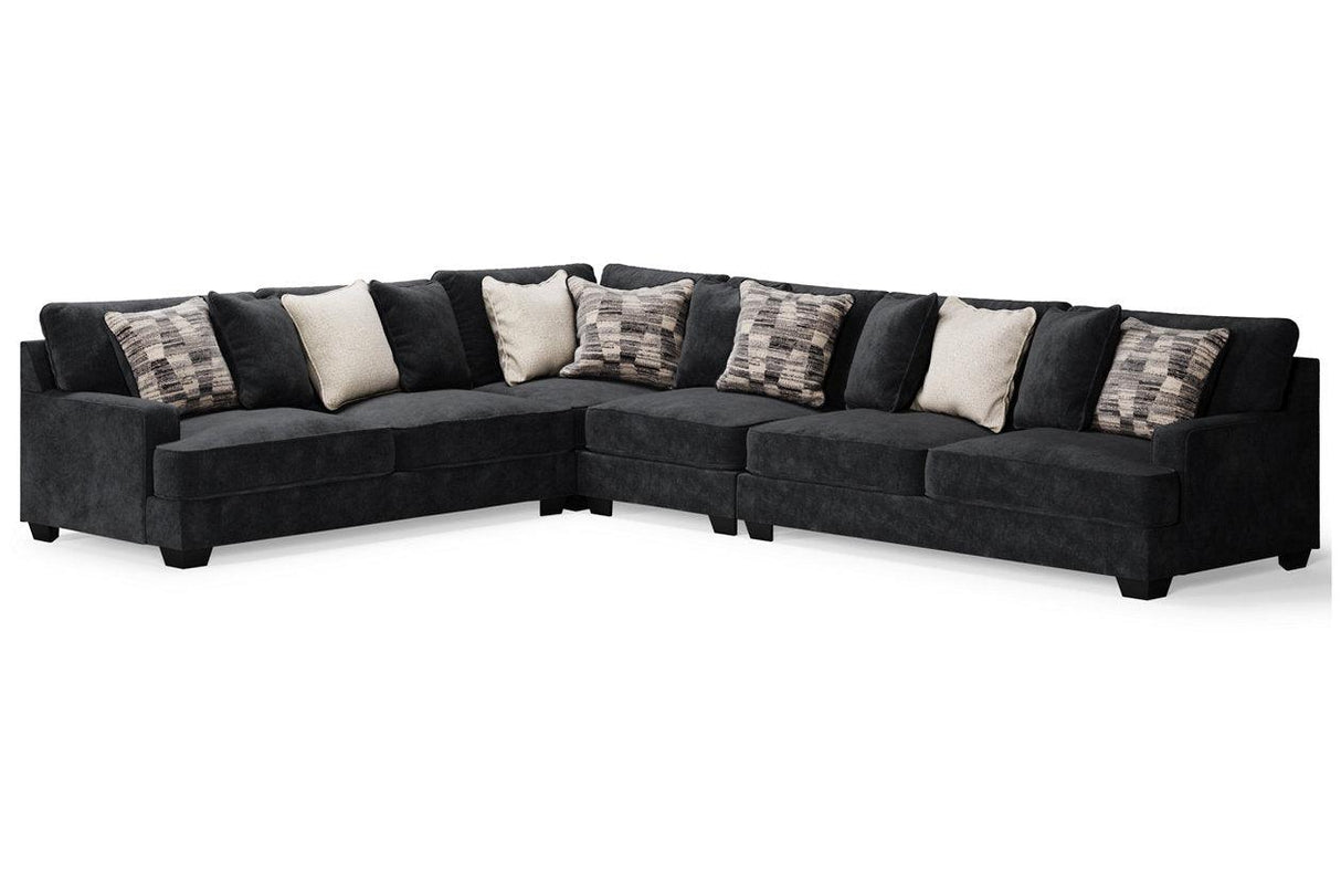 Lavernett Charcoal 4-Piece Sectional by Ashley at Eve Furniture
