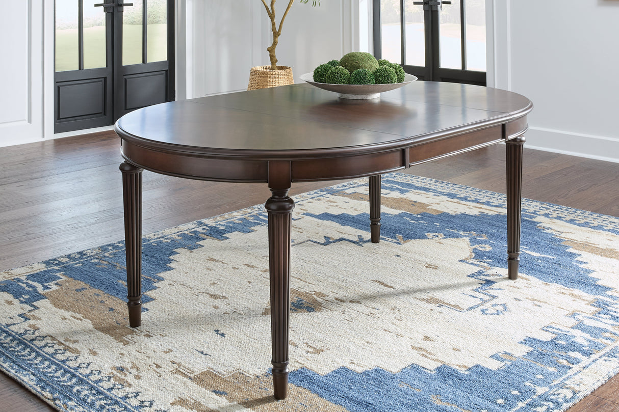 Lavinton Brown Extension Dining Table and 4 Chairs by Ashley at Eve Furniture