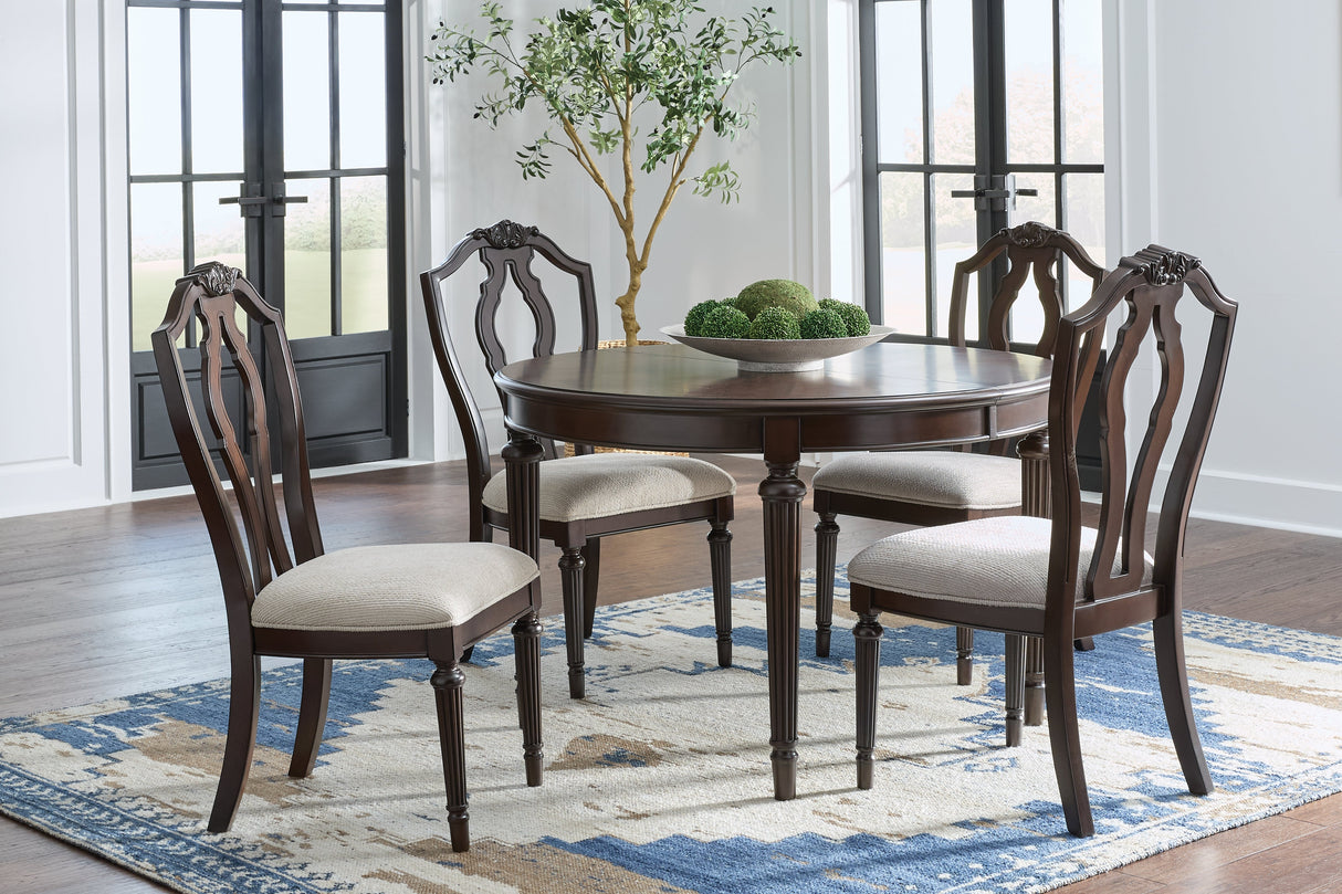Lavinton Brown Extension Dining Table and 4 Chairs by Ashley at Eve Furniture