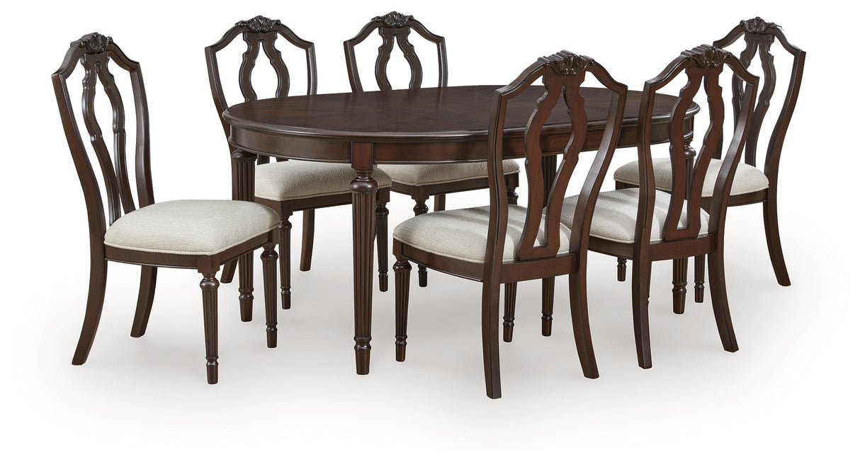 Lavinton Brown Extension Dining Table and 6 Chairs by Ashley at Eve Furniture