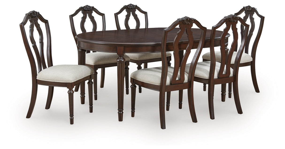 Lavinton Brown Extension Dining Table and 6 Chairs by Ashley at Eve Furniture