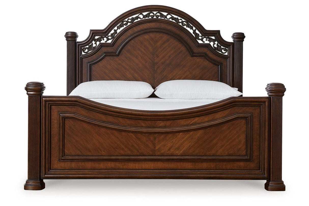 Lavinton Brown King Poster Bed by Ashley at Eve Furniture