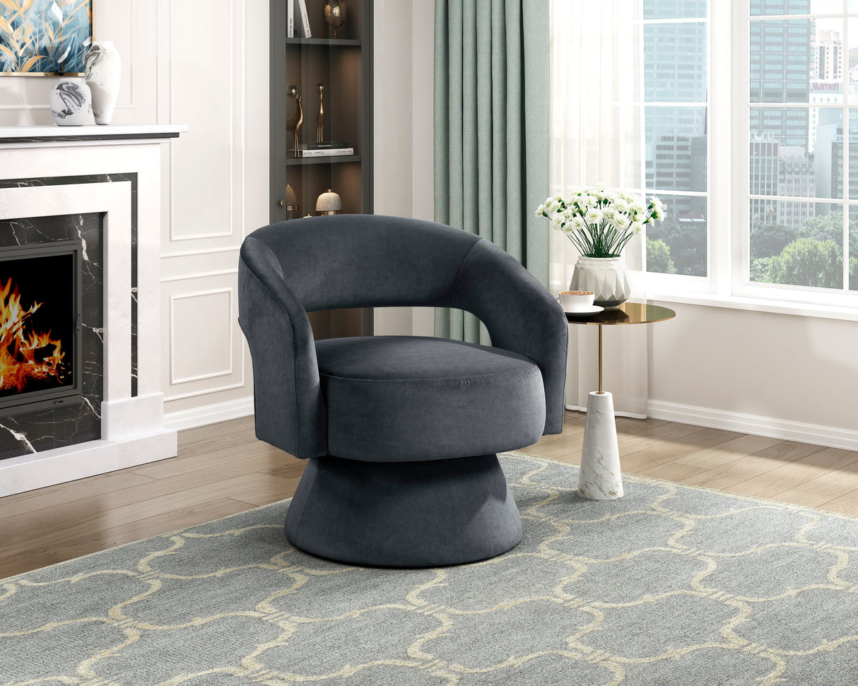 Lavon Dark Gray Swivel Chair by Homelegance at Eve Furniture