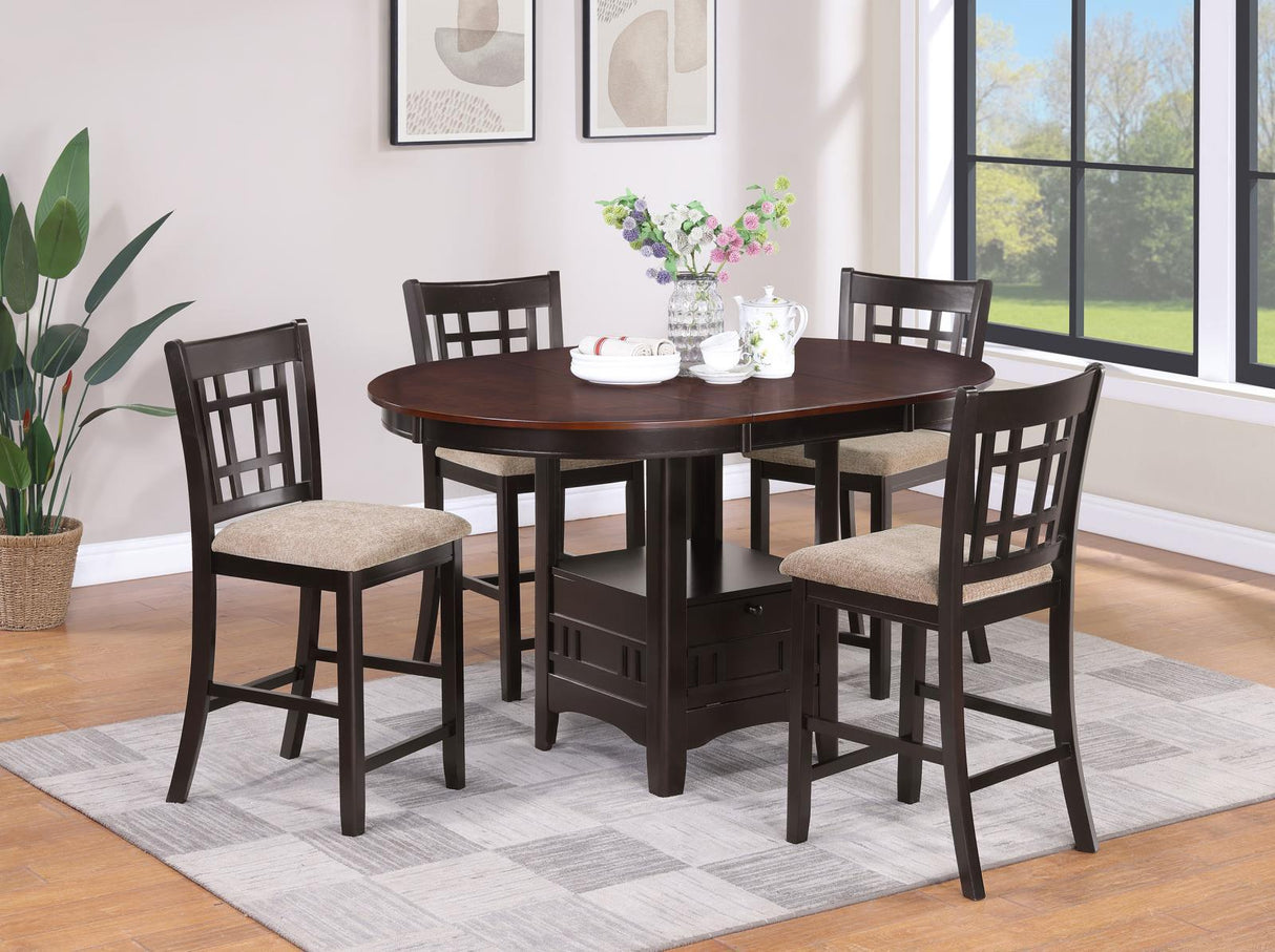 Lavon Light Chestnut/Espresso 5-Piece Counter Height Dining Set by Coaster at Eve Furniture