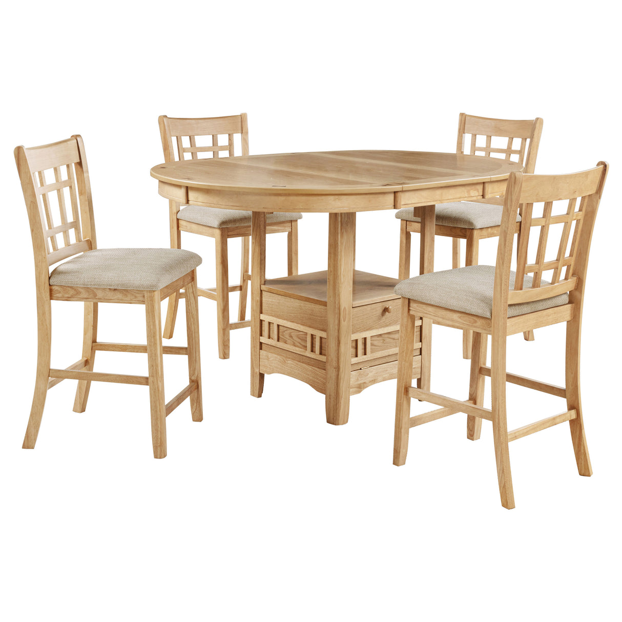 Lavon Light Oak 5-piece Oval Counter Height Dining Set by Coaster at Eve Furniture
