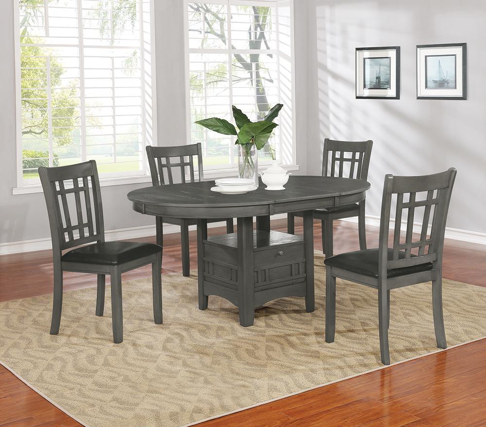 Lavon Medium Gray Dining Table with Storage by Coaster at Eve Furniture