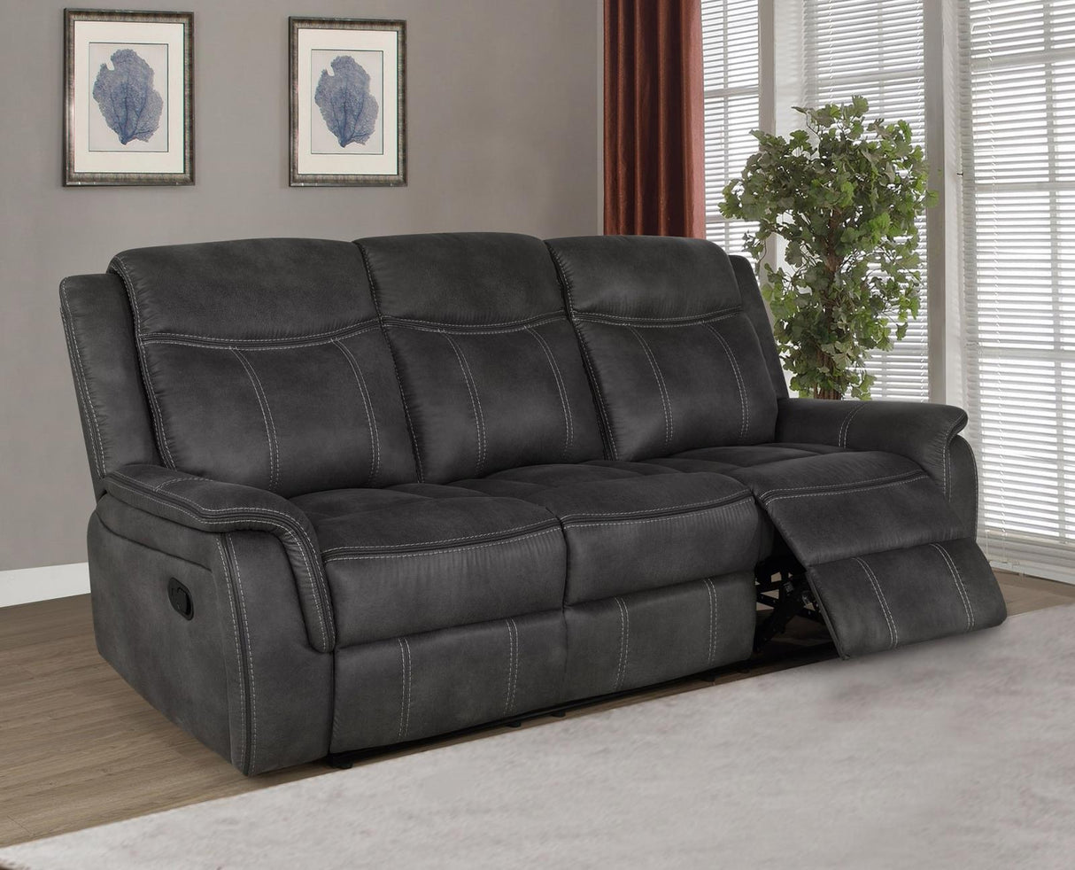 Lawrence Charcoal 2-Piece Upholstered Tufted Living Room Set by Coaster at Eve Furniture