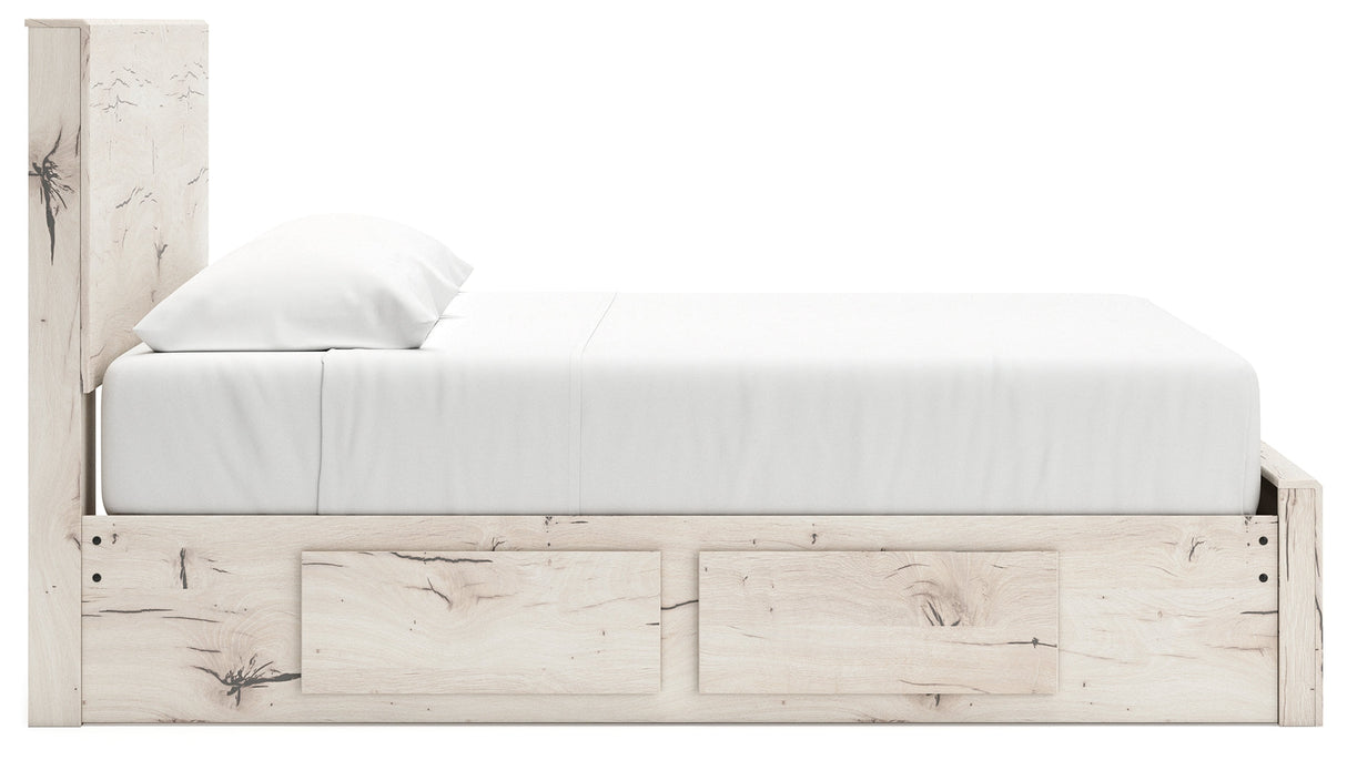 Lawroy Light Natural King Storage Platform Bed with 6 Drawers by Ashley at Eve Furniture