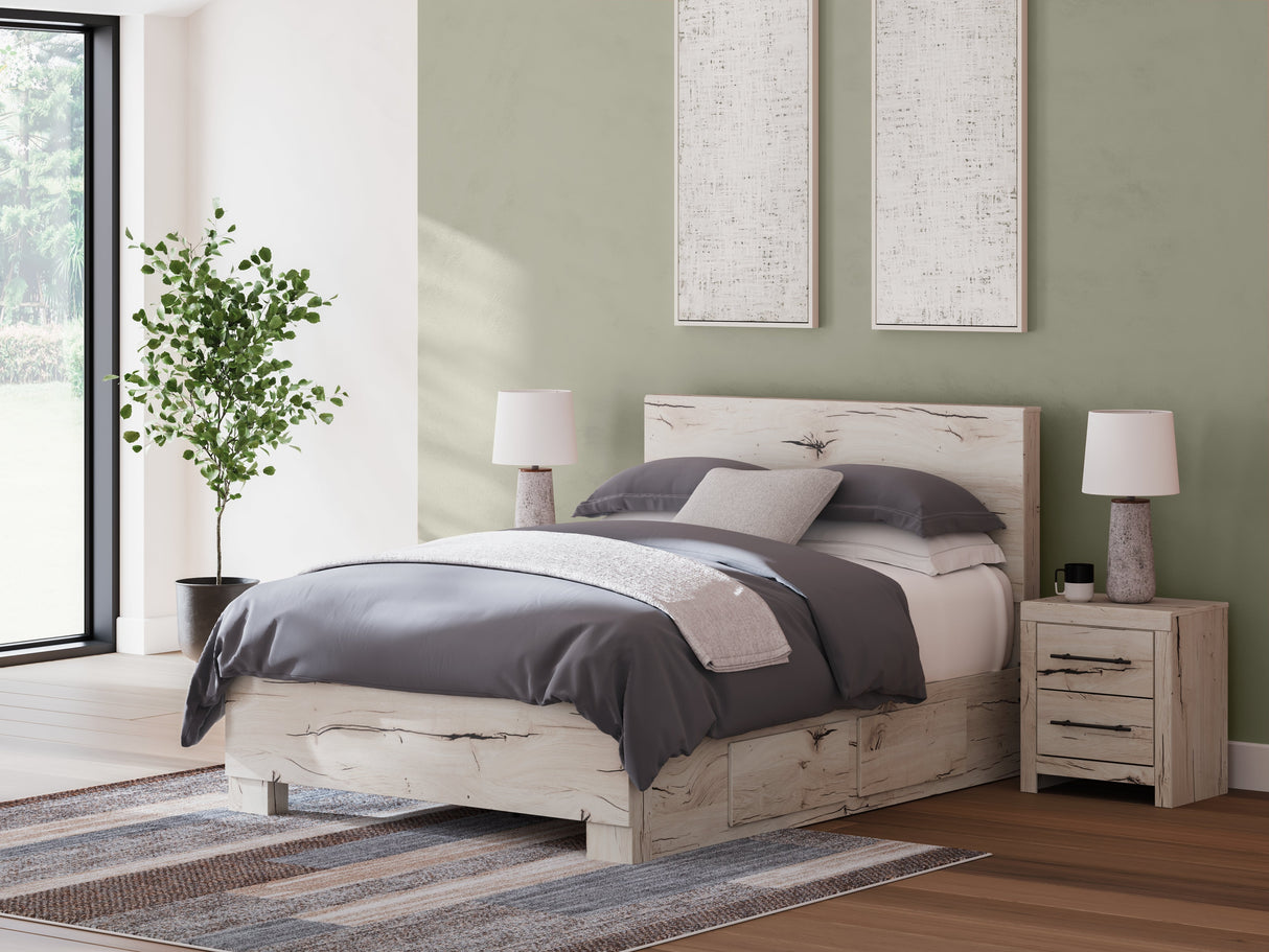 Lawroy Light Natural Queen Storage Platform Bed with 2 Drawers by Ashley at Eve Furniture