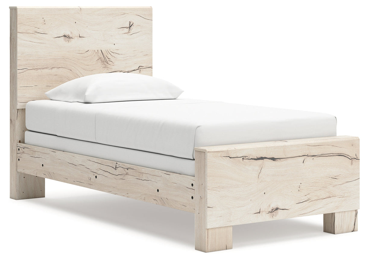 Lawroy Light Natural Twin Panel Bed by Ashley at Eve Furniture