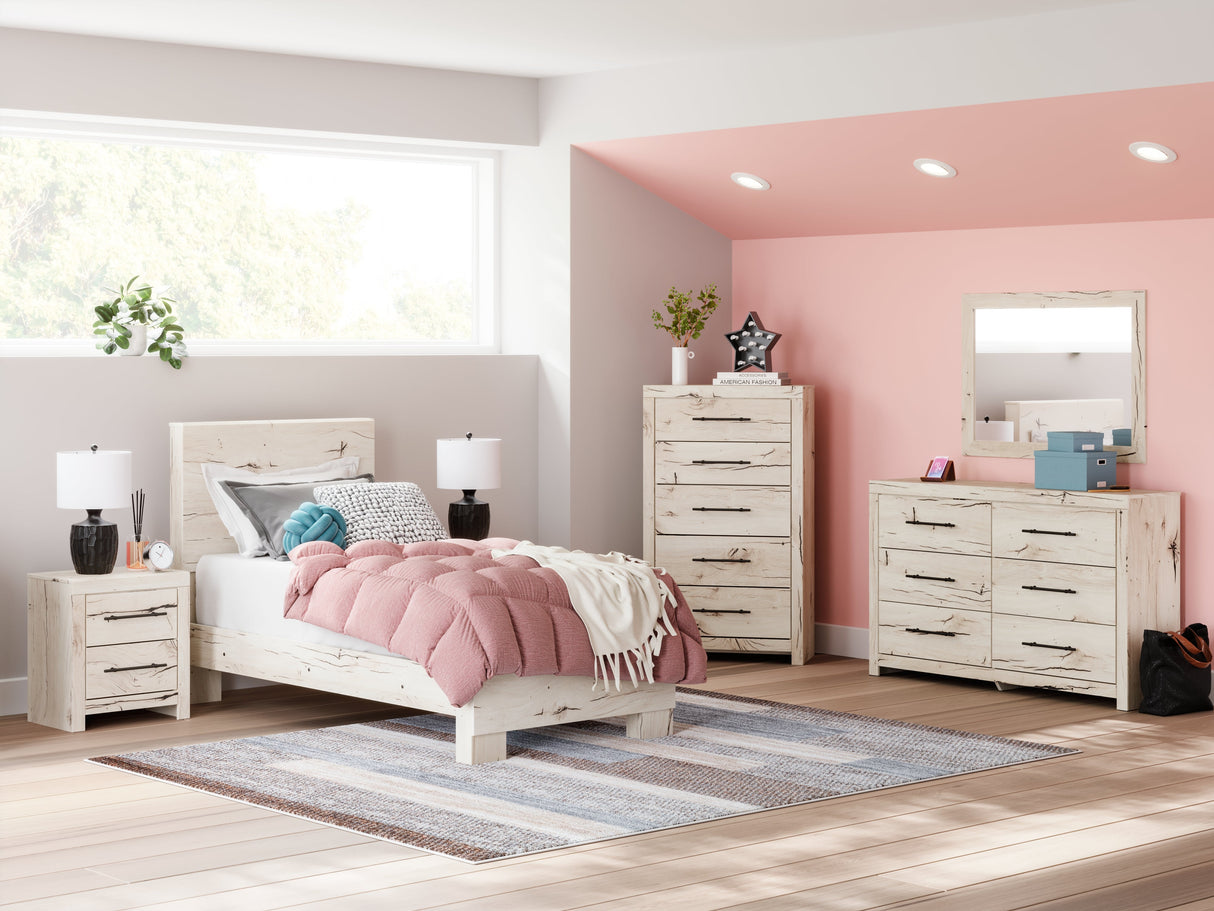Lawroy Light Natural Twin Panel Bed by Ashley at Eve Furniture
