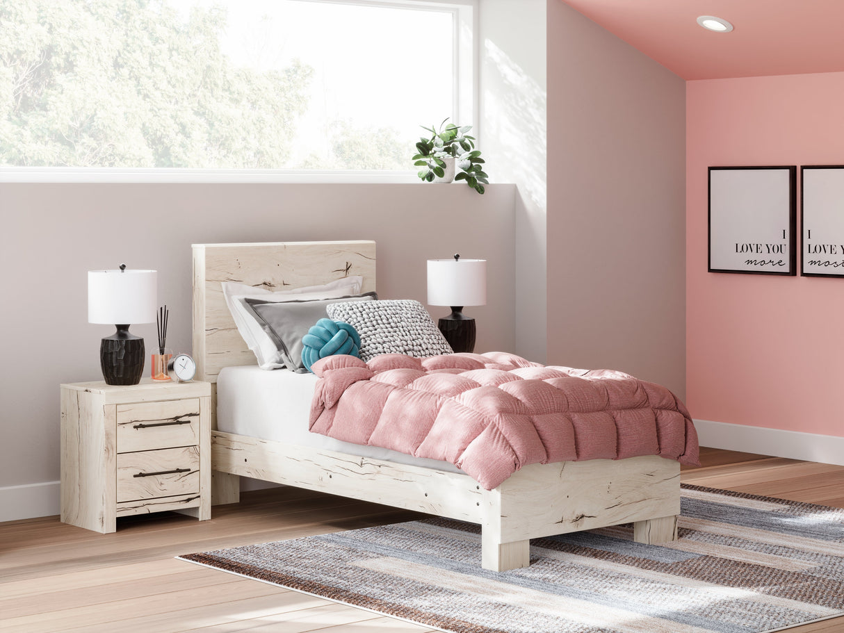 Lawroy Light Natural Twin Panel Bed by Ashley at Eve Furniture