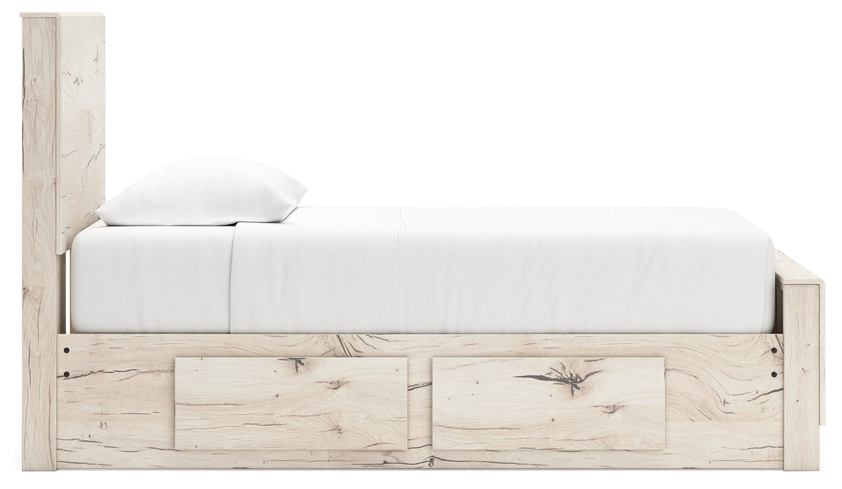 Lawroy Light Natural Twin Storage Platform Bed with 4 Drawers by Ashley at Eve Furniture