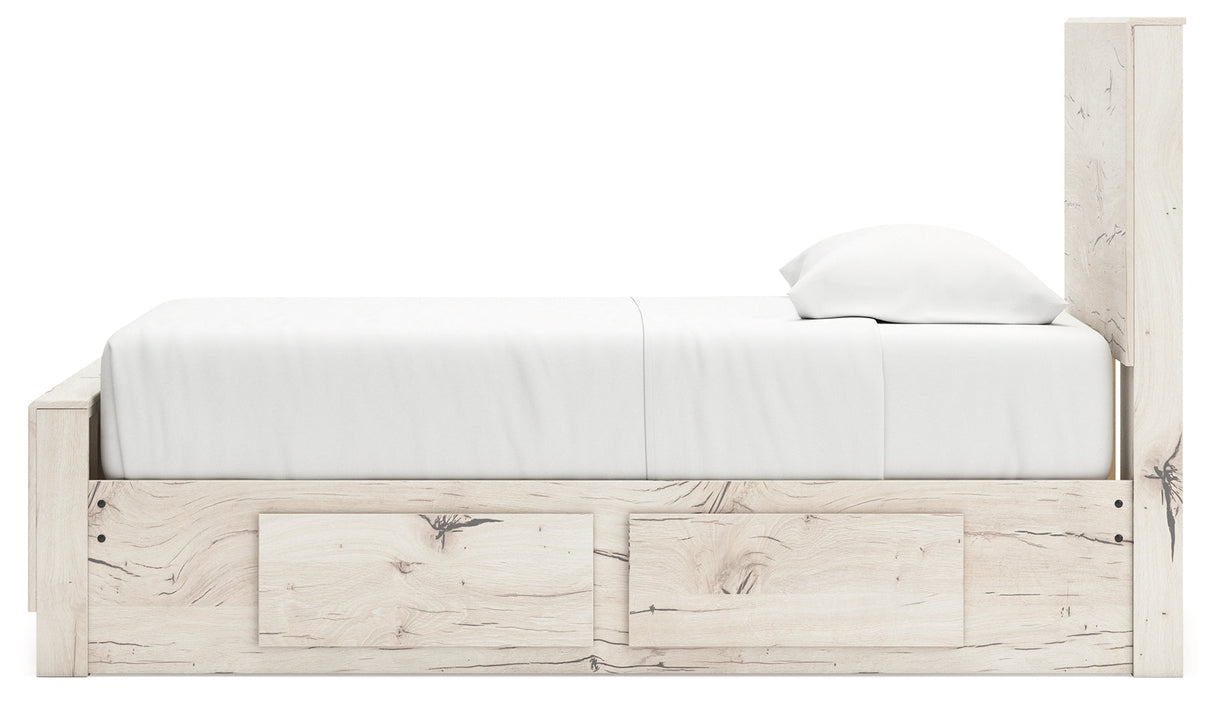 Lawroy Light Natural Twin Storage Platform Bed with 4 Drawers by Ashley at Eve Furniture