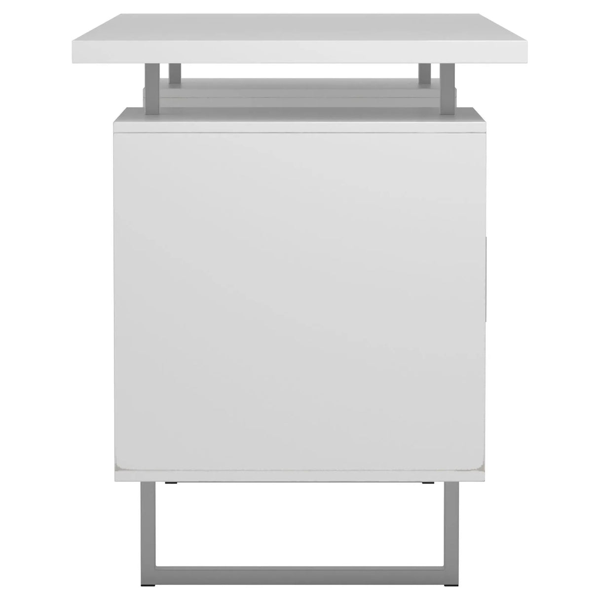 Lawtey White Gloss Floating Top Office Desk by Coaster at Eve Furniture