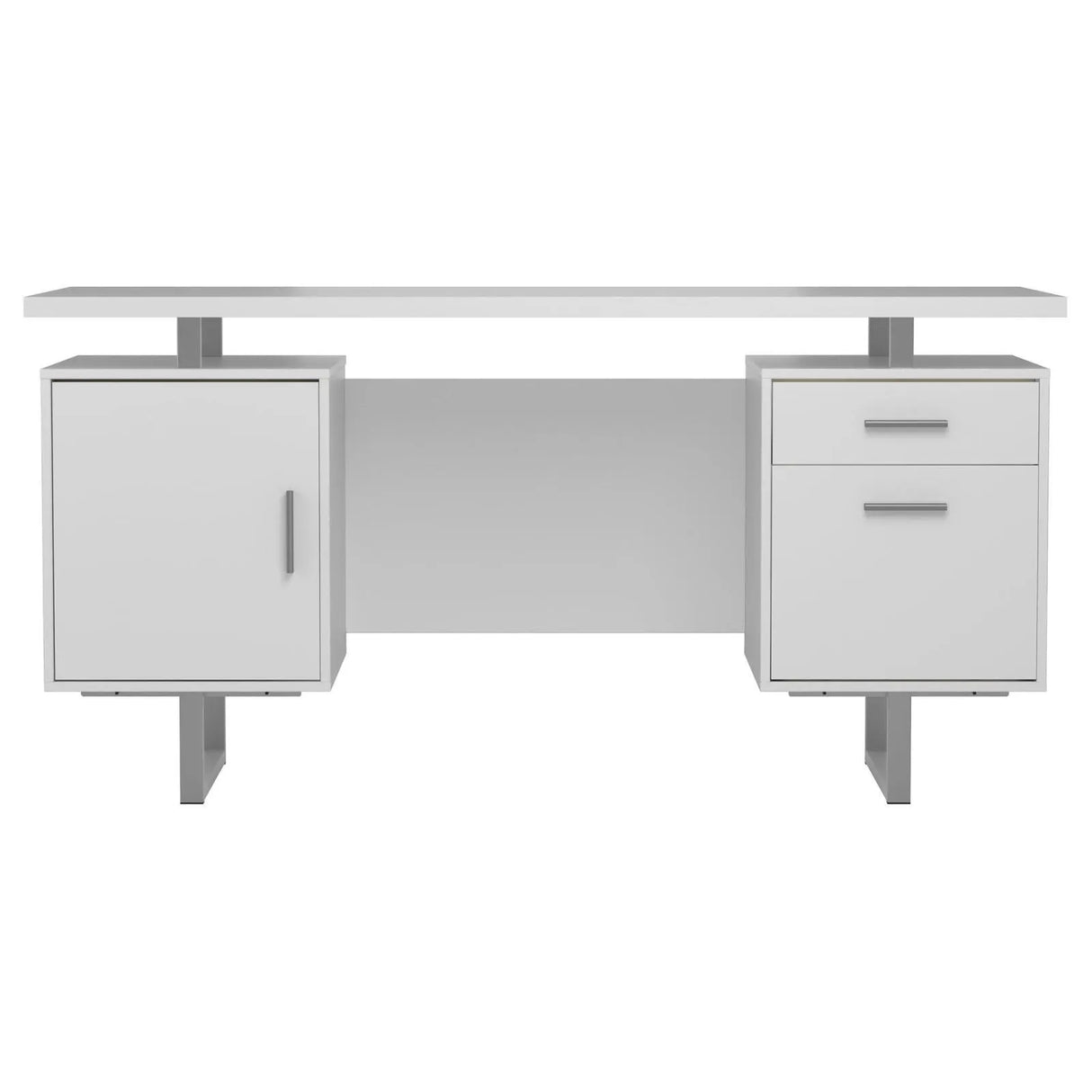 Lawtey White Gloss Floating Top Office Desk by Coaster at Eve Furniture